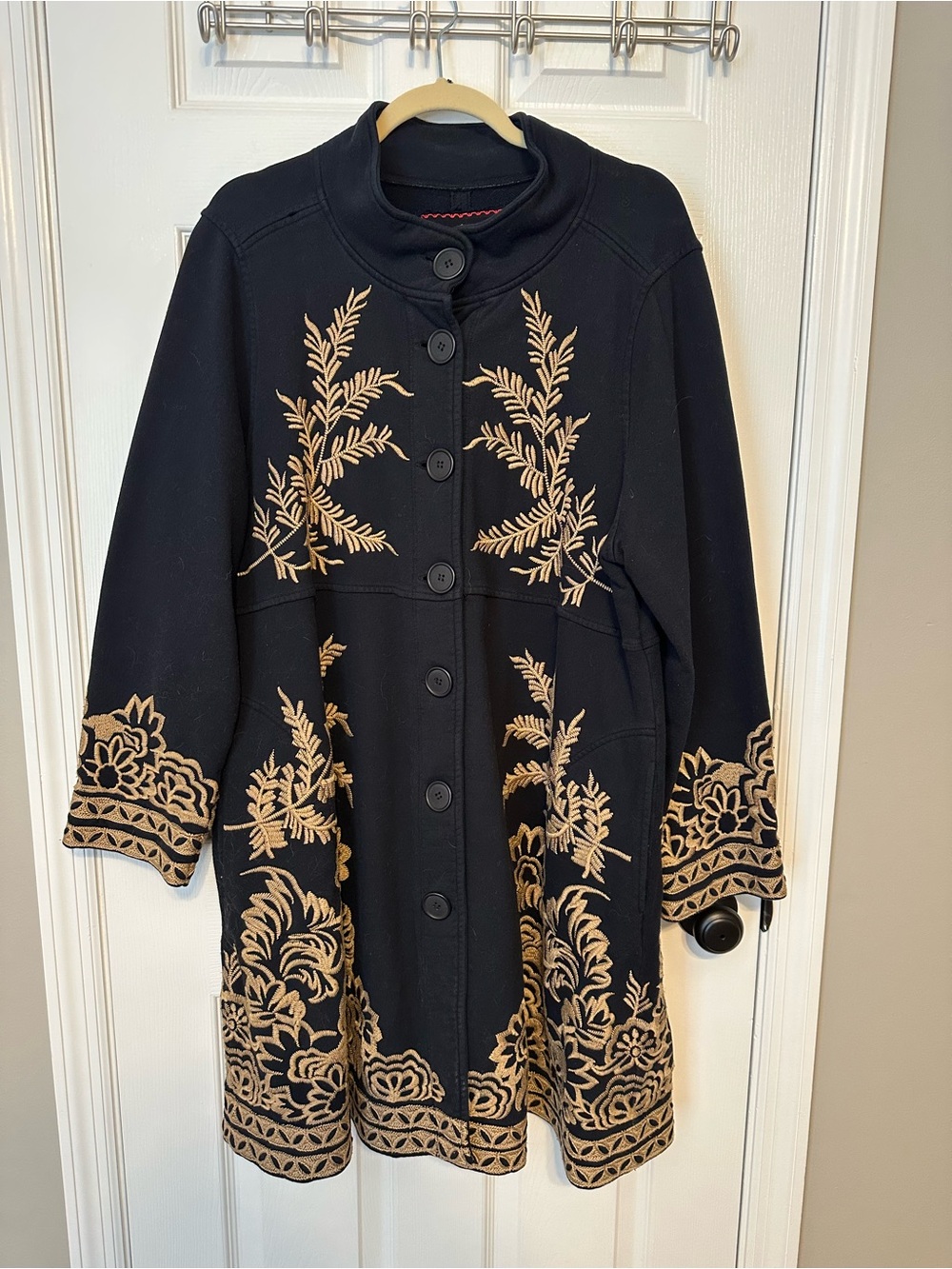Johnny Was Embroidered Knit Coat